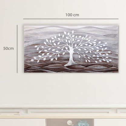 Quadro “Albero della Vita” 100x50 cm Bianco - CASA CHIC