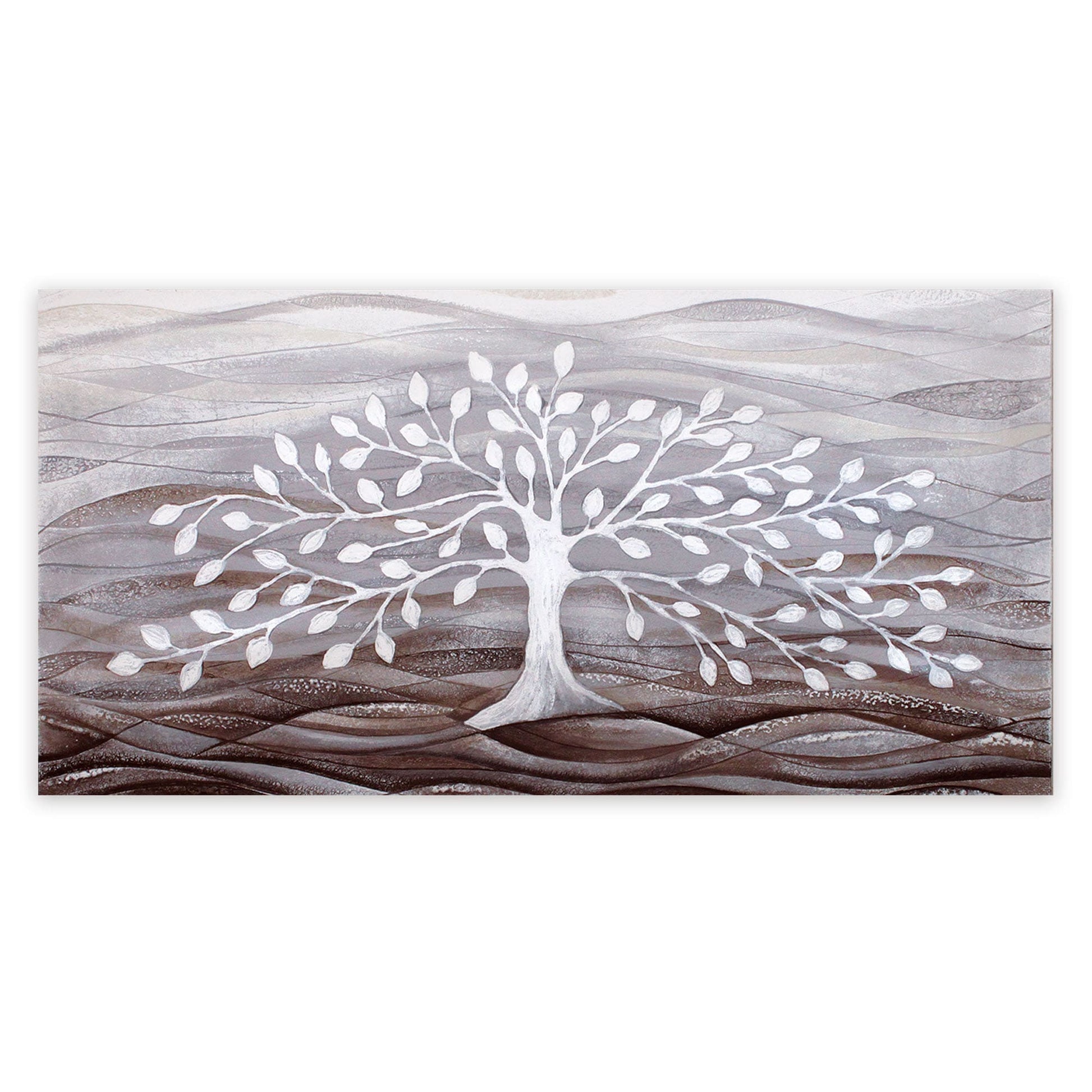 Quadro “Albero della Vita” 100x50 cm Bianco - CASA CHIC