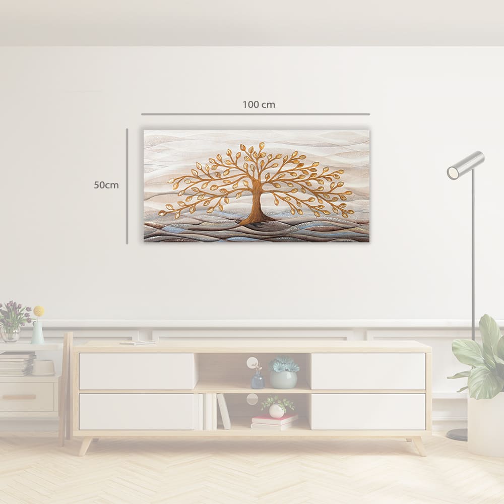 Quadro “Albero della Vita” 100x50 cm Gold - CASA CHIC