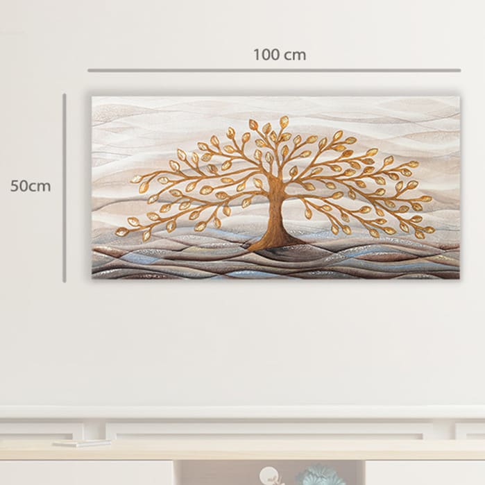 Quadro “Albero della Vita” 100x50 cm Gold - CASA CHIC