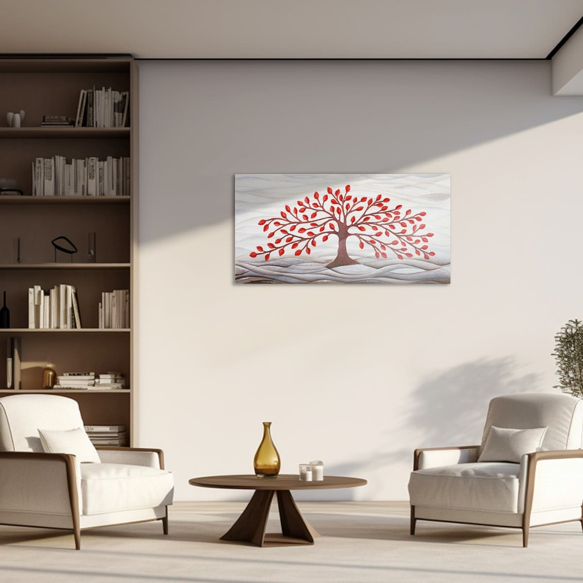 Quadro “Albero della Vita” 100x50 cm Rosso - CASA CHIC