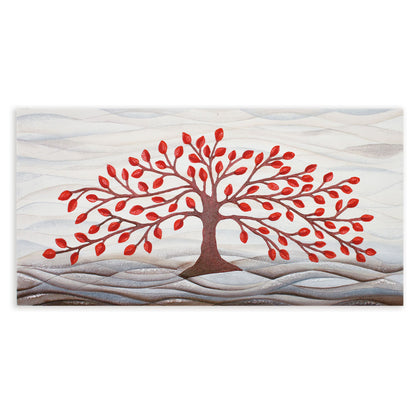 Quadro “Albero della Vita” 100x50 cm Rosso - CASA CHIC