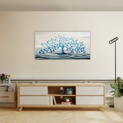 Quadro “Albero della Vita” 100x50 cm Turchese - CASA CHIC