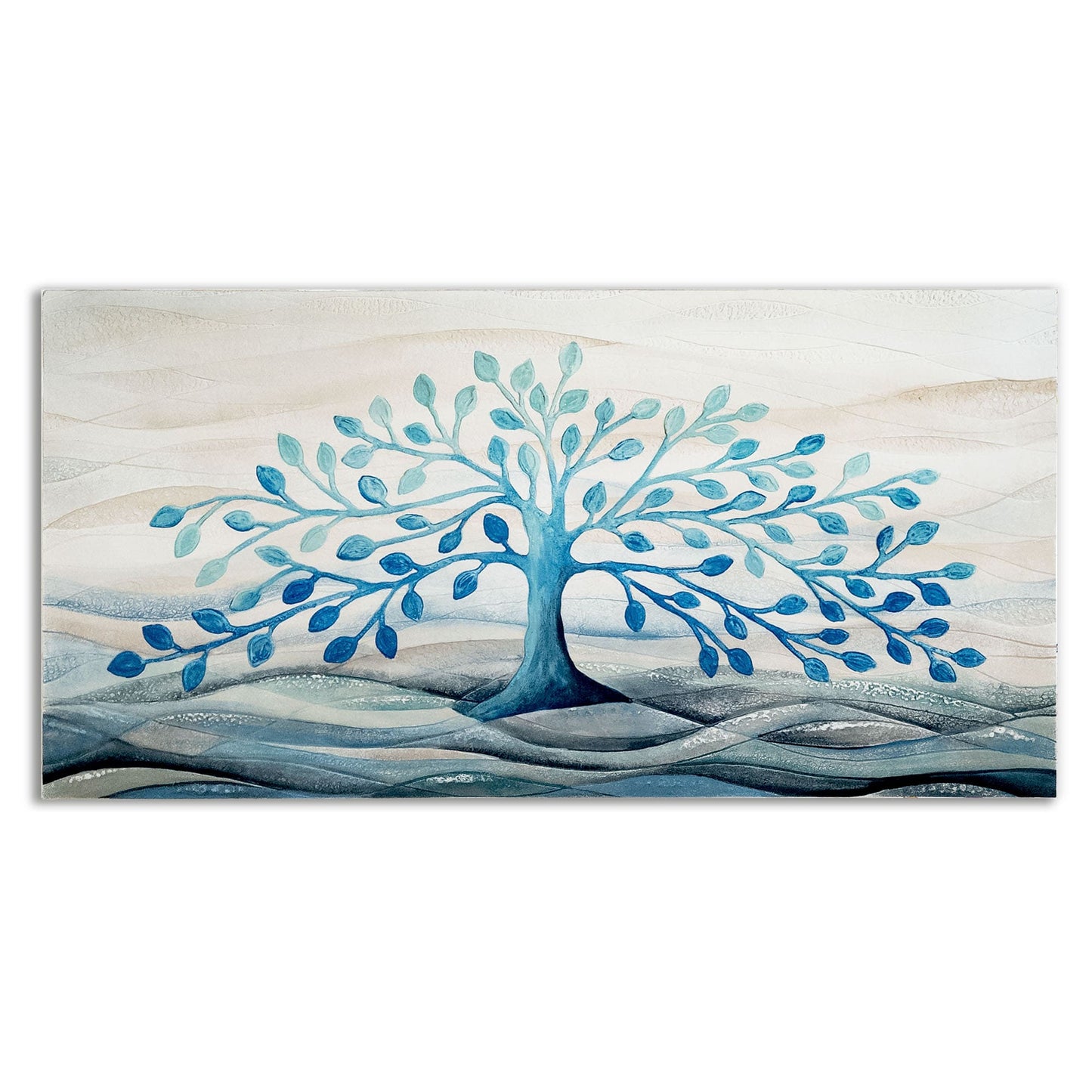 Quadro “Albero della Vita” 100x50 cm Turchese - CASA CHIC