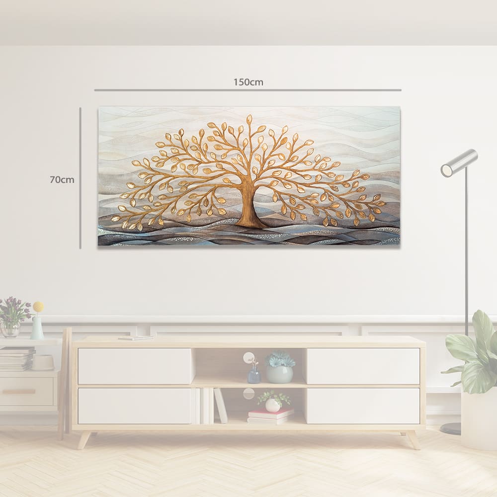 Quadro “Albero della Vita” 150×70 cm Gold - CASA CHIC