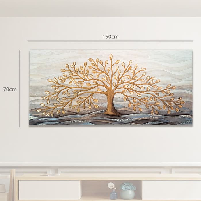 Quadro “Albero della Vita” 150×70 cm Gold - CASA CHIC