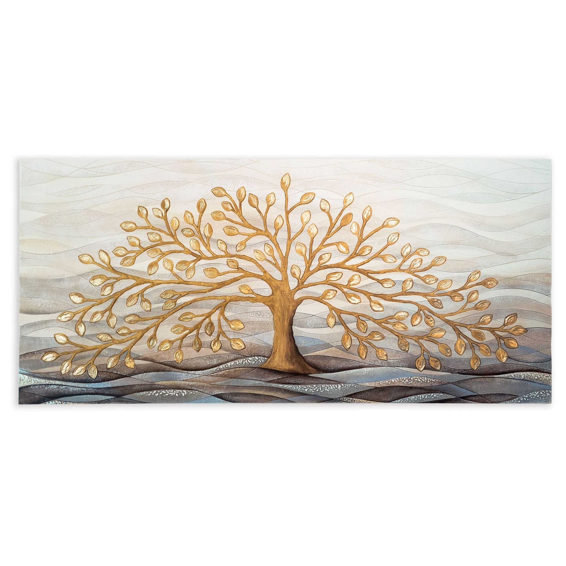 Quadro “Albero della Vita” 150×70 cm Gold - CASA CHIC