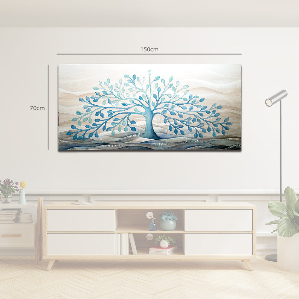 Quadro “Albero della Vita” 150×70 cm Turchese - CASA CHIC