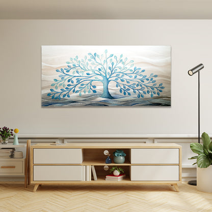 Quadro “Albero della Vita” 150×70 cm Turchese - CASA CHIC