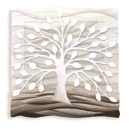 Quadro “Albero della Vita” 50×50 cm Bianco - CASA CHIC