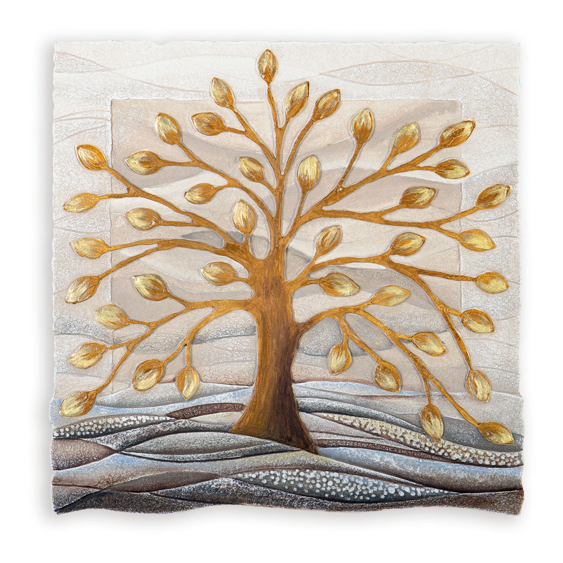 Quadro “Albero della Vita” 50×50 cm Gold - CASA CHIC