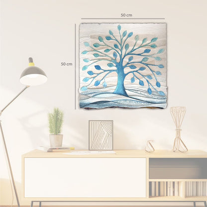 Quadro “Albero della Vita” 50×50 cm Turchese - CASA CHIC