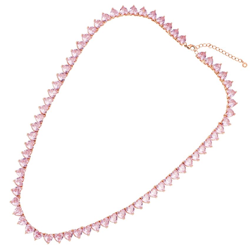 Collana placcata oro rosa con cubic zirconia