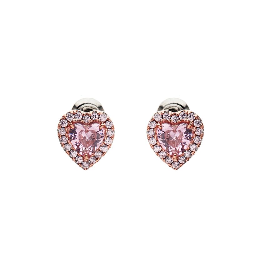 Orecchini placcati oro rosa con cubic zirconia