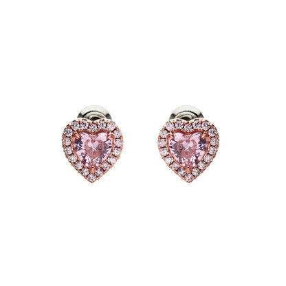 Orecchini placcati oro rosa con cubic zirconia