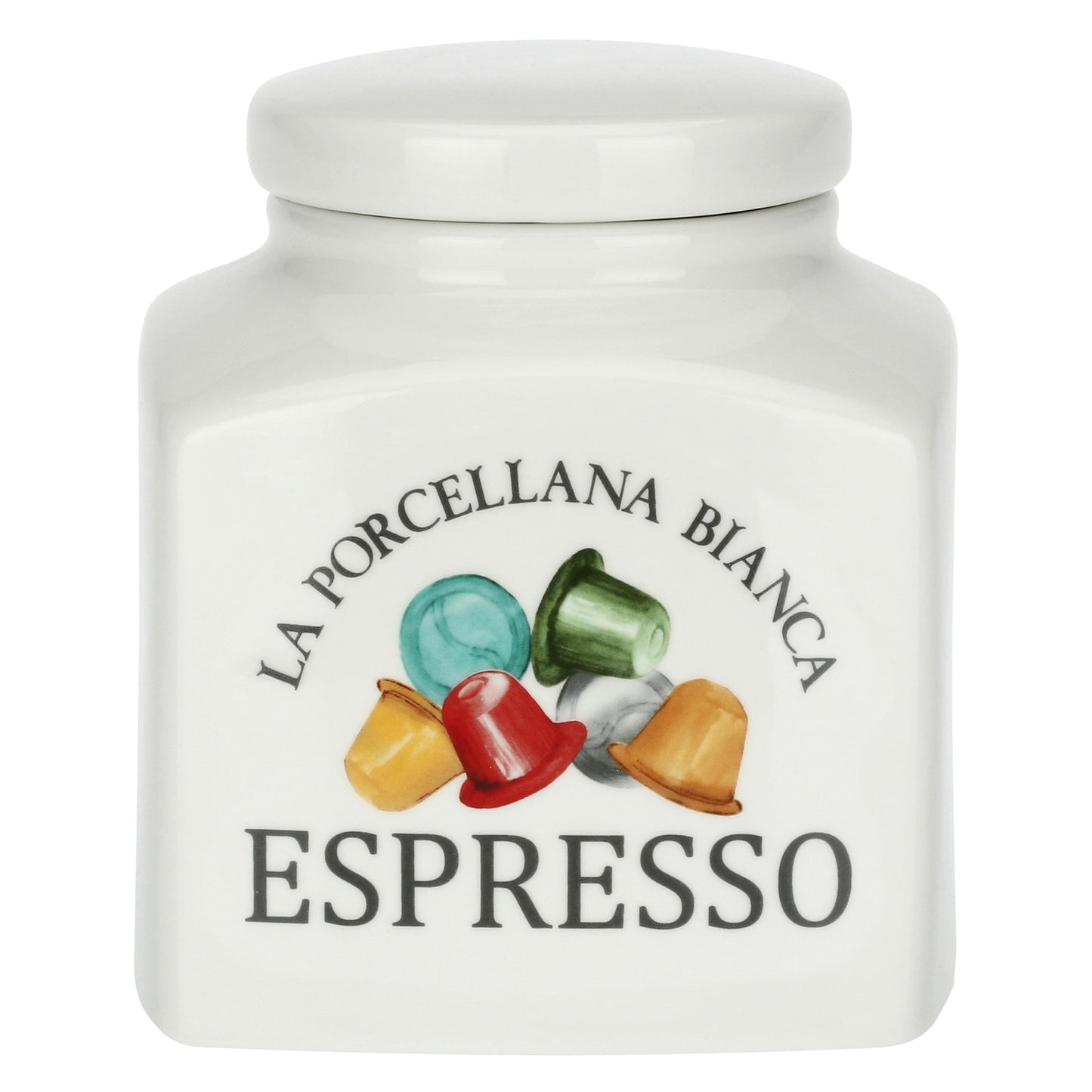 Barattolo porcellana decorato Espresso Conserva