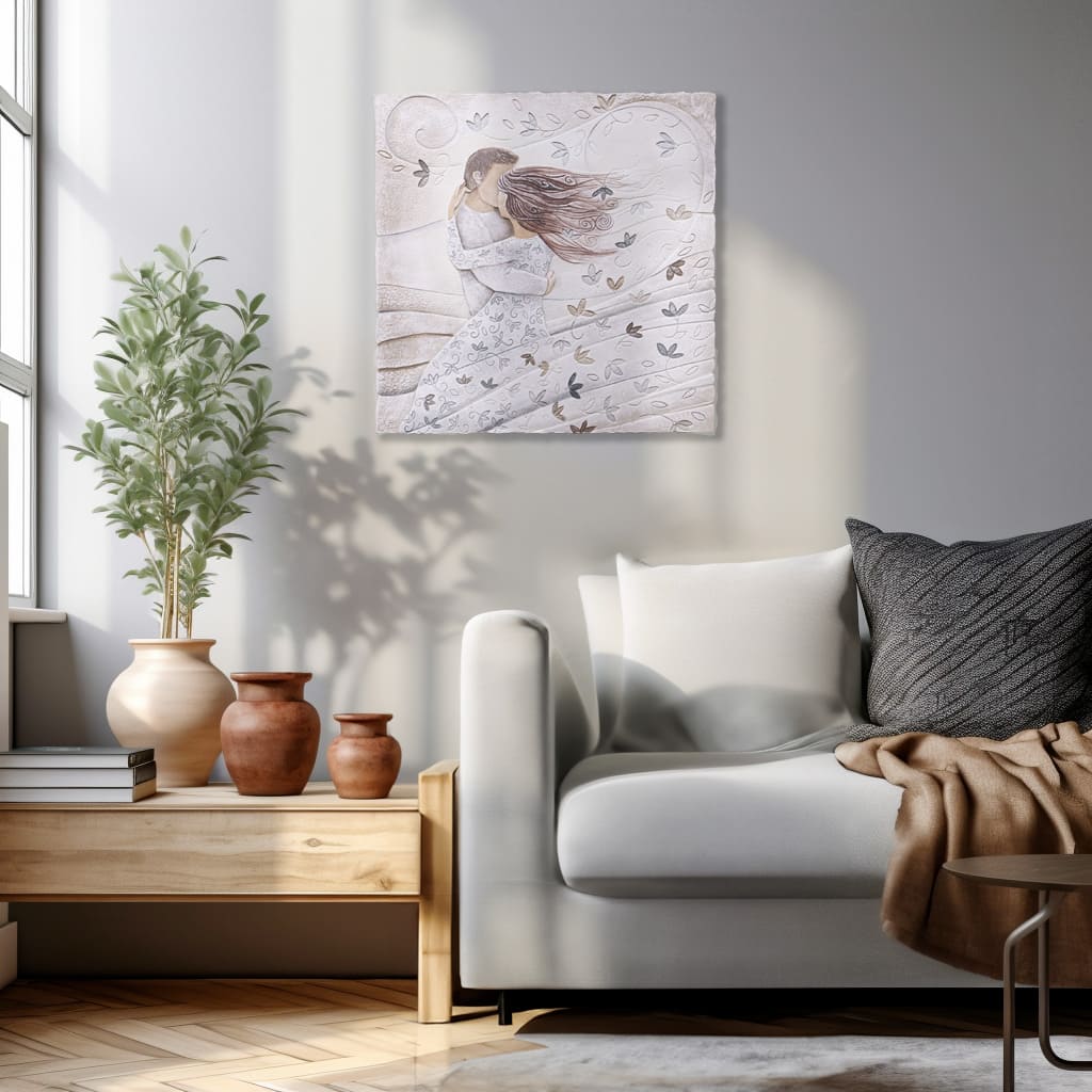 Quadro “Tra le tue Braccia” 50×50 cm Colorazione Bianco