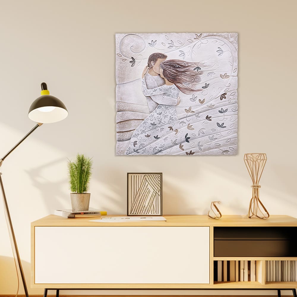 Quadro “Tra le tue Braccia” 50×50 cm Colorazione Bianco