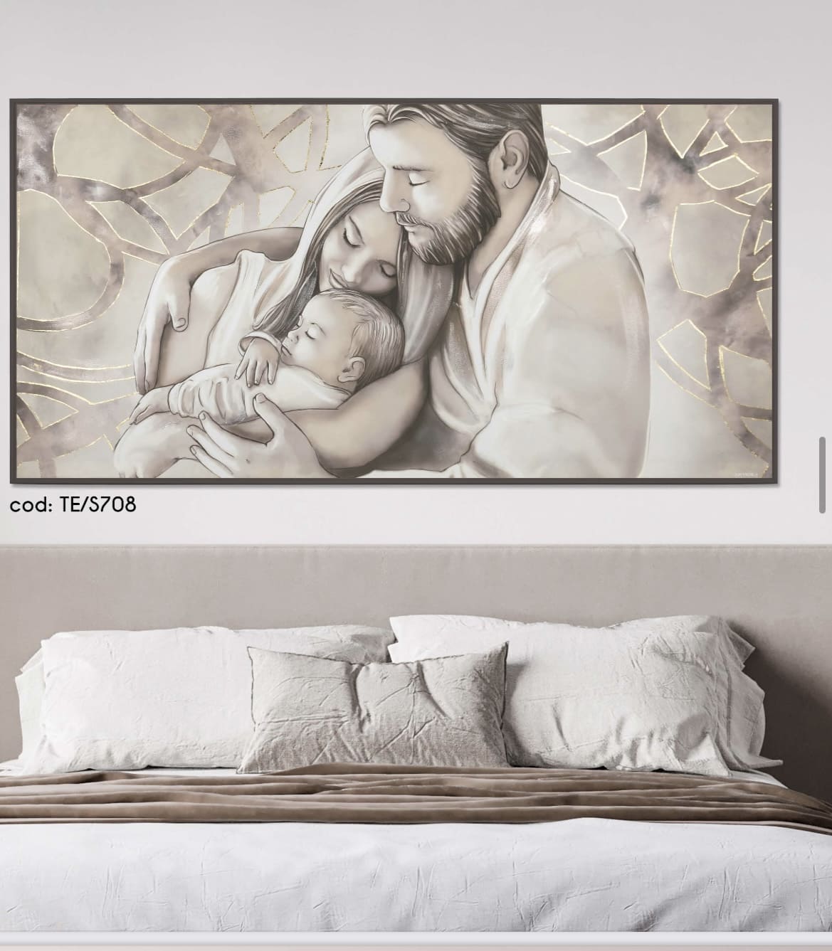 Quadro Sacra Famiglia in tela 120x60 Artidea