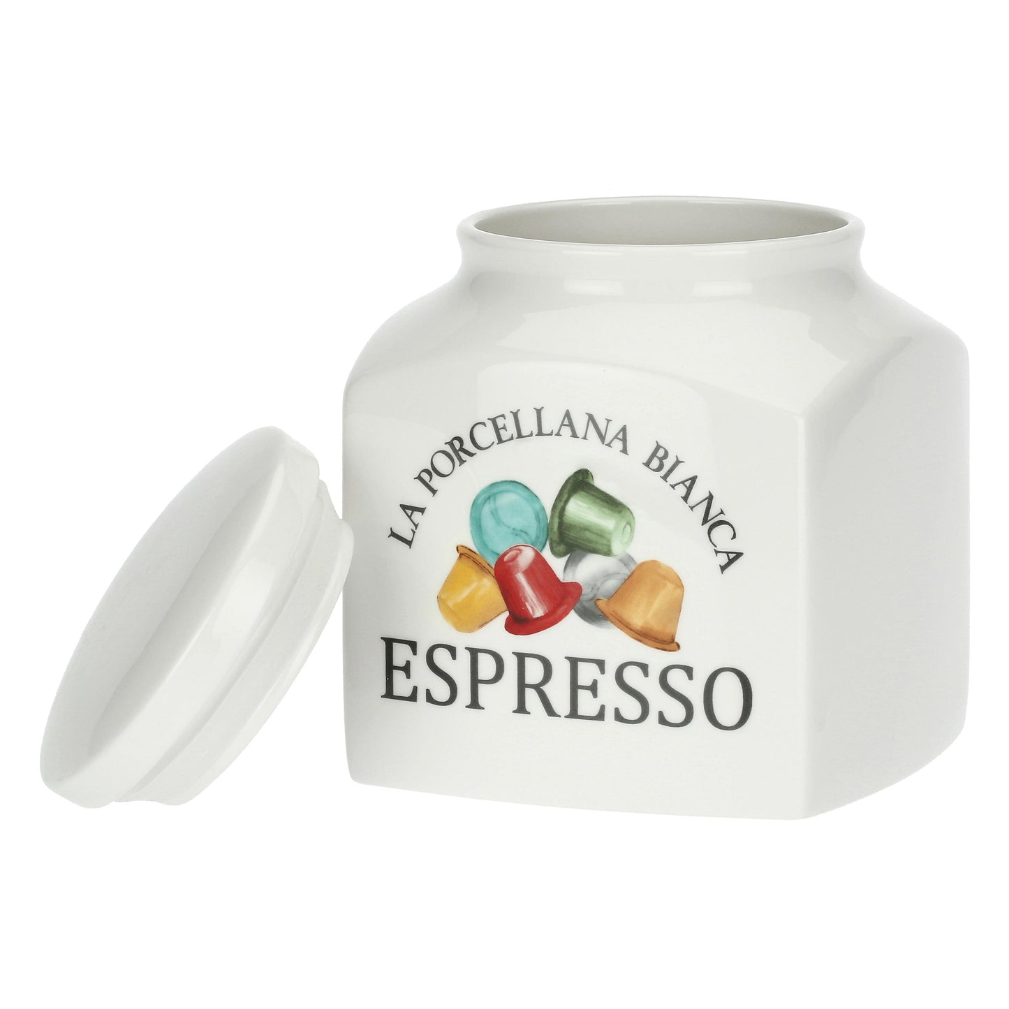 Barattolo porcellana decorato Espresso Conserva