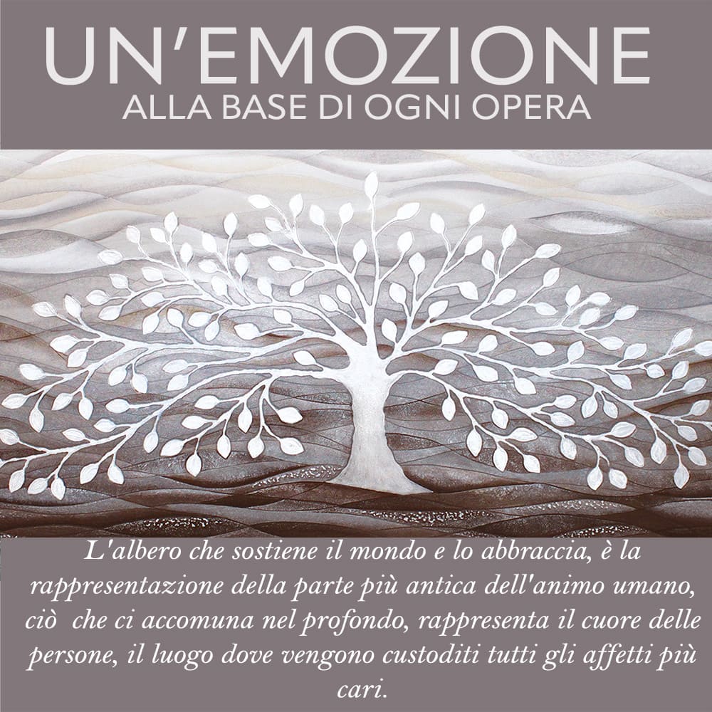 Quadro “Albero della Vita” 100x50 cm Bianco - CASA CHIC