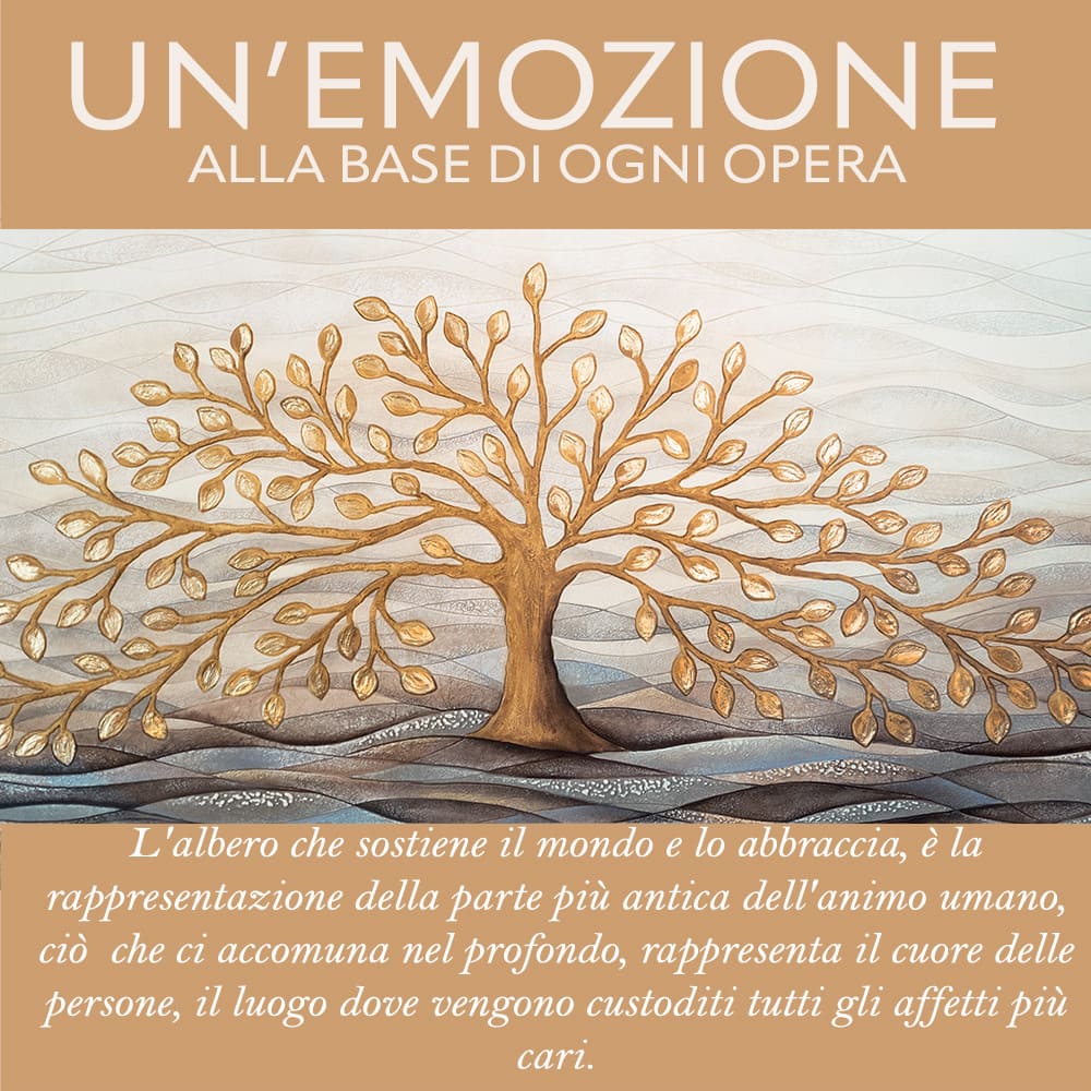 Quadro “Albero della Vita” 150×70 cm Gold - CASA CHIC